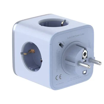 20W-EU  2024 Best New Products expandability TYPE I AU cube extended usb power socket plug For nightstand(BLUE)