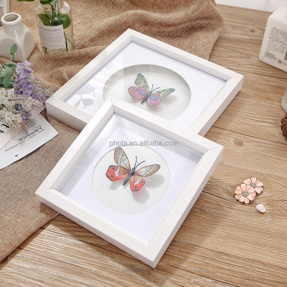 Phota 3d Shadow Box Picture Frame Wood With Soft Linen Back Composite