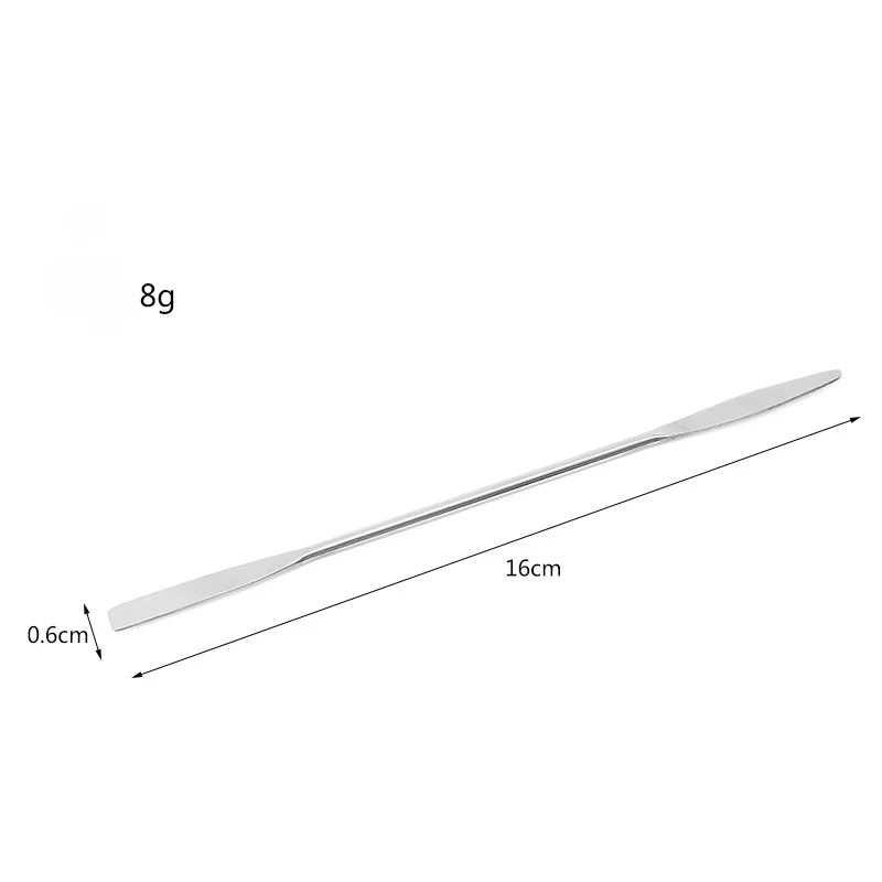 Professional Art Nail Mixed Pigment Spatula Stainless Steel Double Head