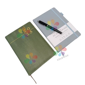 Different Color A5 Customized Design  Perfect Binding Custom  Pu Leather Daily Single Line  Notebook With Pen