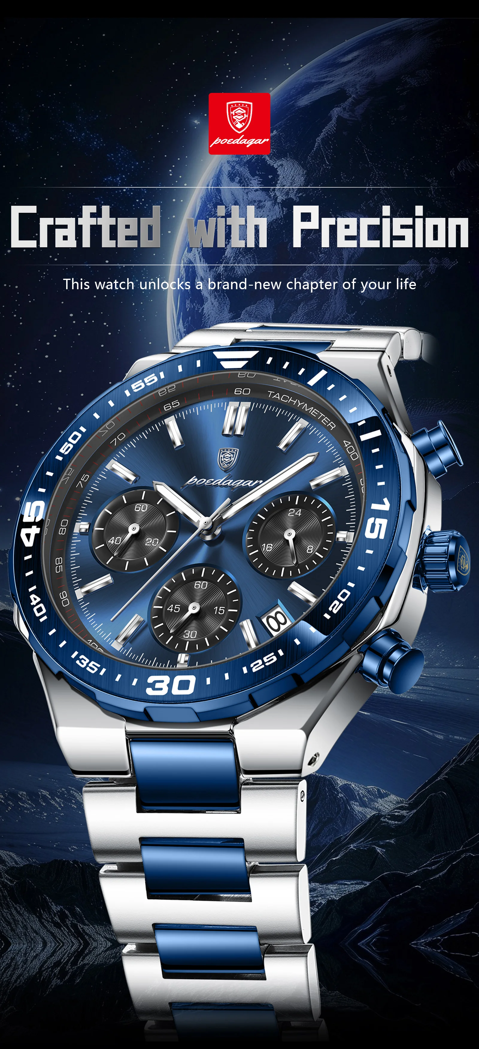 Poedagar 697 Business Chronograph Men's Watch