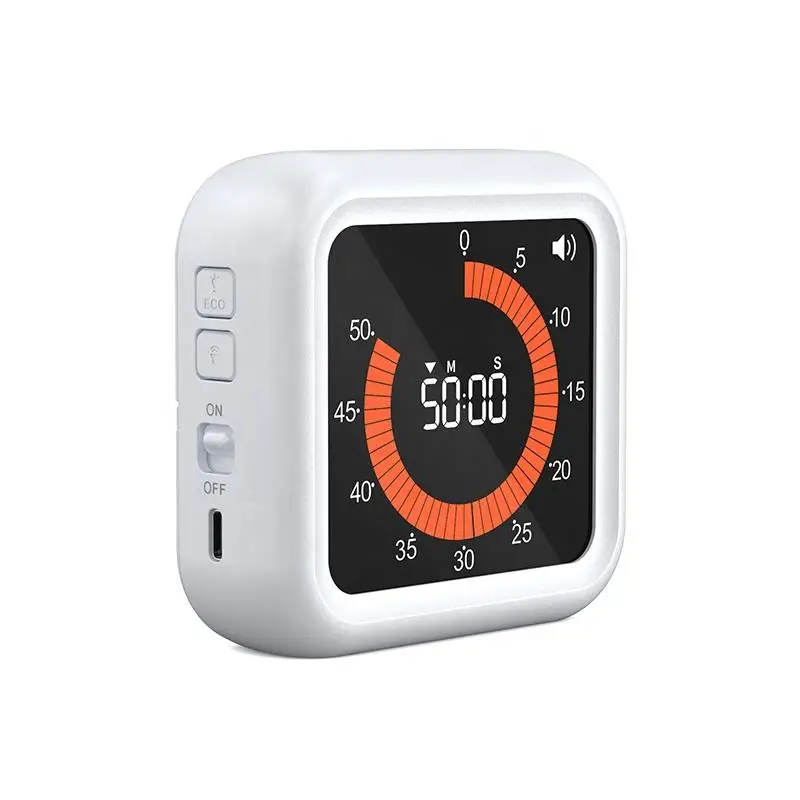 New Design Rotary Timer Positive/Countdown Low Noise Brightness Adjustment Rechargeable Smart Silent Visual Timer