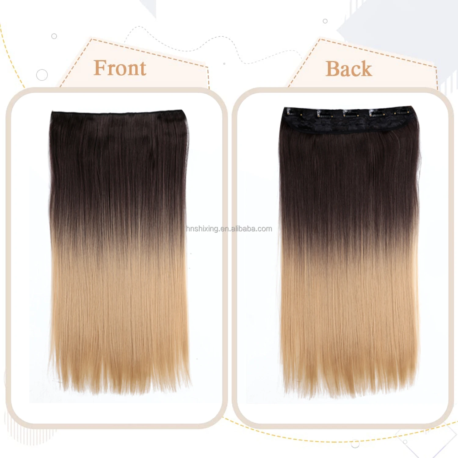 Clip In Hair Extensions 24 Inch Natural Long Wavy Synthetic Hair   He501de36d2544bb49e4058d7304584efV 