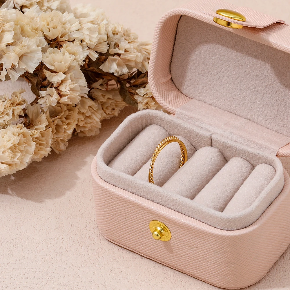Simple Double Circle Cross Dainty Rope Rings for Women Design Jewelry Wholesale Stainless Steel Jewelry
