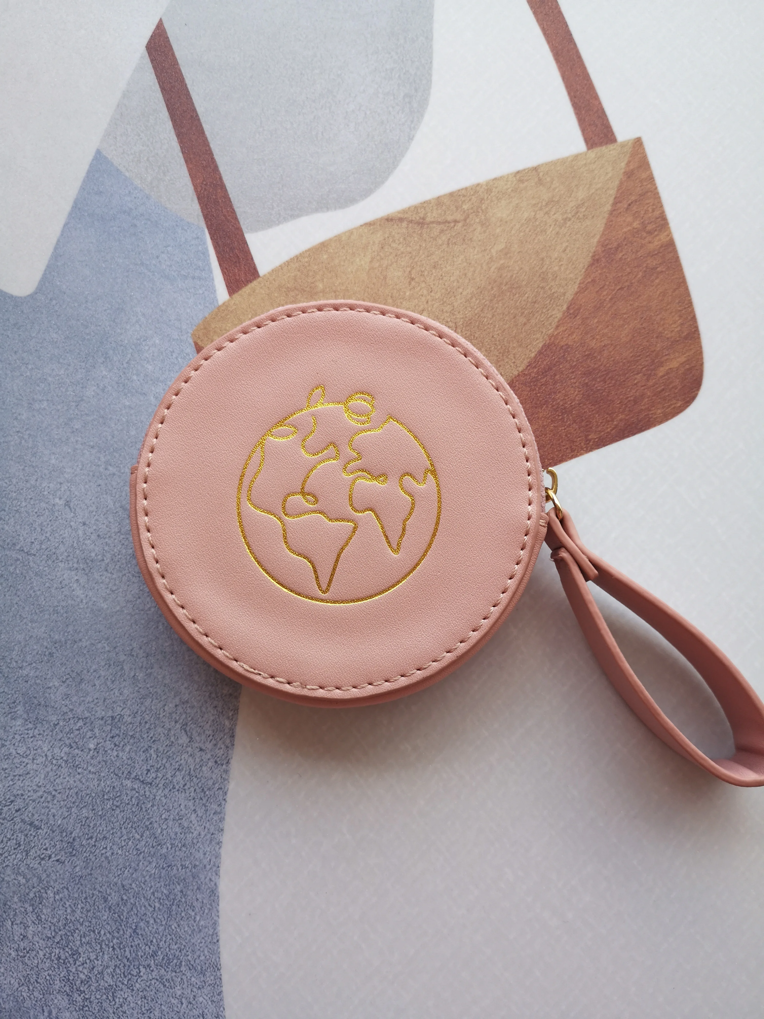 Wholesale high Quality PU Leather Round Shape Coin Purse Bag Clear Coin  Purse From m.