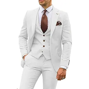 Europe United States Slim-Fit Men's Three-Piece Best Man Banquet Dress Single Breasted Plus Size Feature for Bridegroom Groom