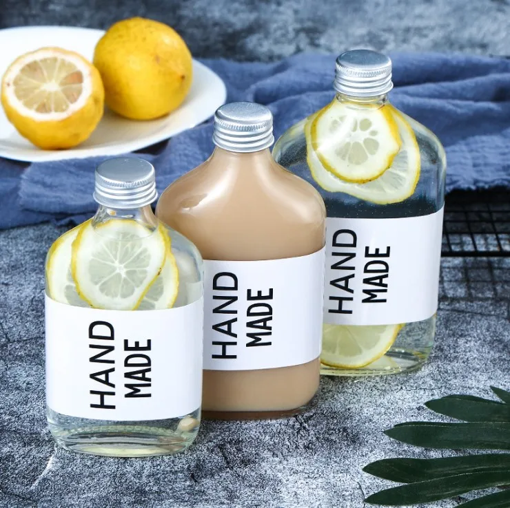 Clear Empty Cold Brew Coffee Juice Water Wine Rectangle Glass Bottle for Beverage Wine Liquor Tea Milk