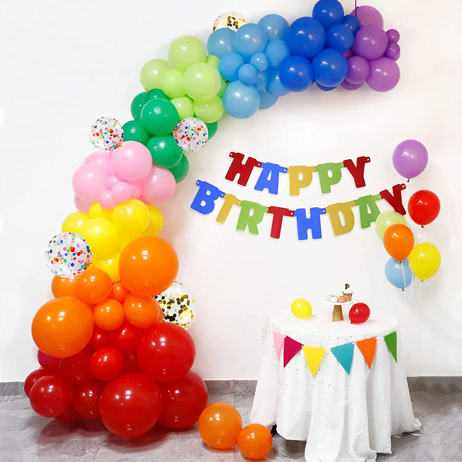 129pcs Rainbow Balloons Garland Arch Kit 12 Kinds Assorted Color ...