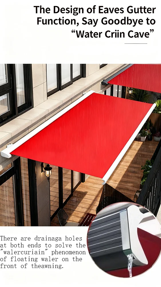 Factory Direct Aluminum Full Box Retractable Sunshade Balcony Electric ...