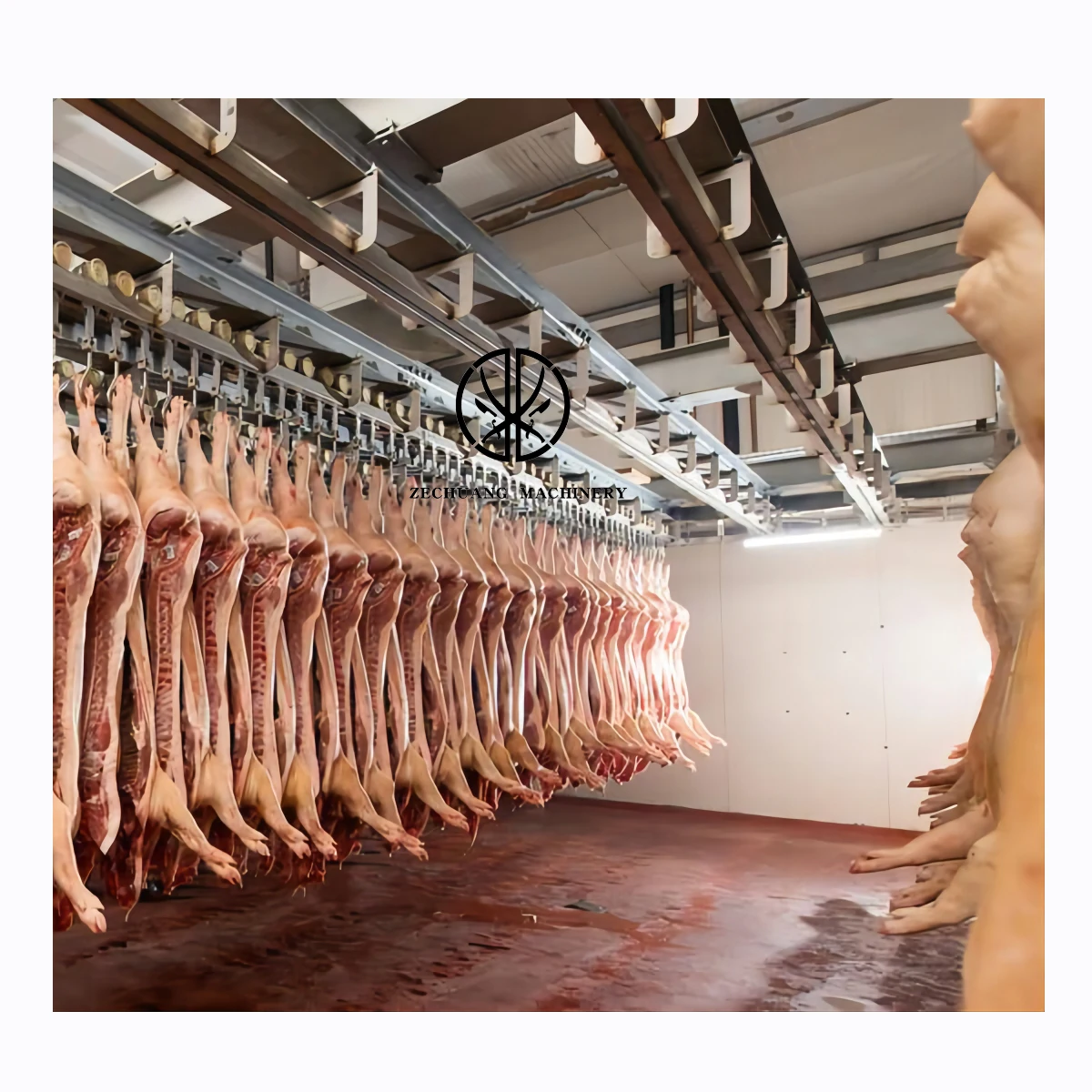 Flexible Operation Pig Slaughterhouse Equipment Carcass Processing Hanging Convey Rail Use Pork Slaughtering Machinery