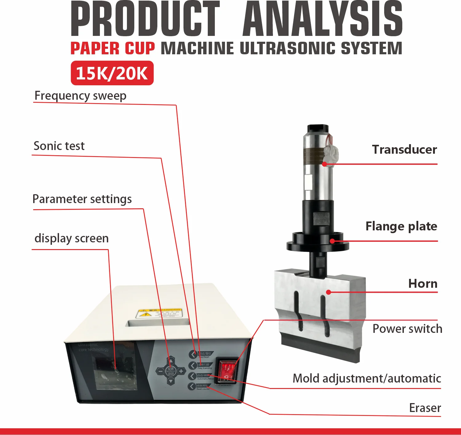 15k20k28k30k35k40k Bread Cheese Cake Slicer Slicing Food Knife Cutting System Machine Ultrasonic Cutter