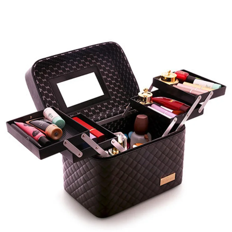 Wholesale Women Large Professional Makeup Organizer Fashion Cosmetic Bag Multilayer Box Portable Pretty Suitcase From m.alibaba.com