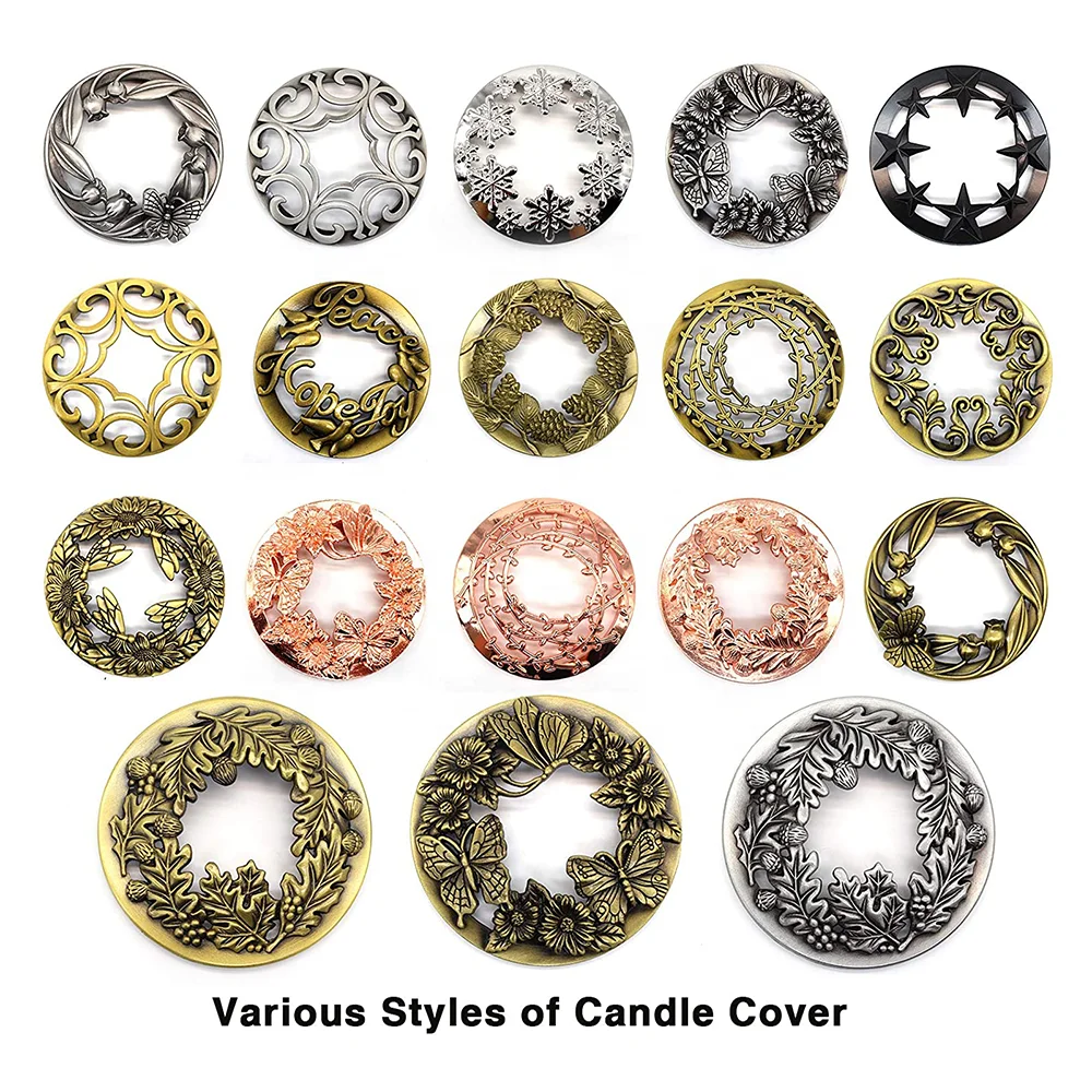 Metal Hollow Candle Topper Cover Glass Scented Candle Jar Zinc Alloy Candle Lids Topper Buy
