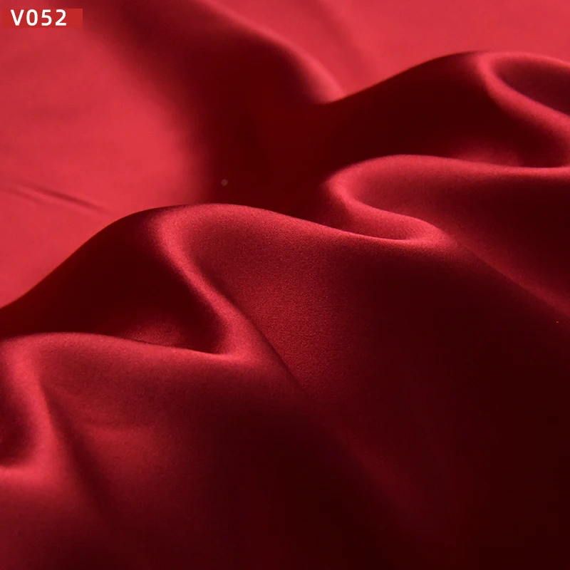 Fast Shipping Red Pink Malaga Moroccan Raw 100% Pure Mulberry Stain Silk Satin Fabric Cheongsam Dress Material Brazil