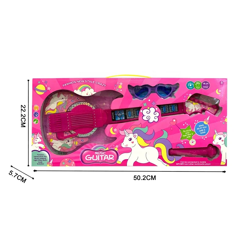 他の教育玩具プリンセス玩具ピンク色プラスチックギター玩具楽器