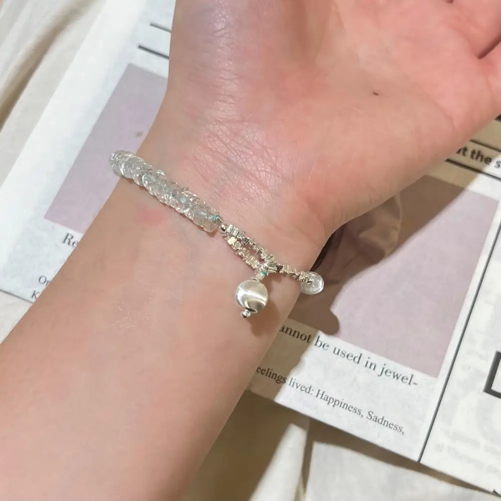KAKODIY Natural Topaz Women's Bracelet Matte 925 Sterling Silver Jewelry Bead Bracelet detail 2