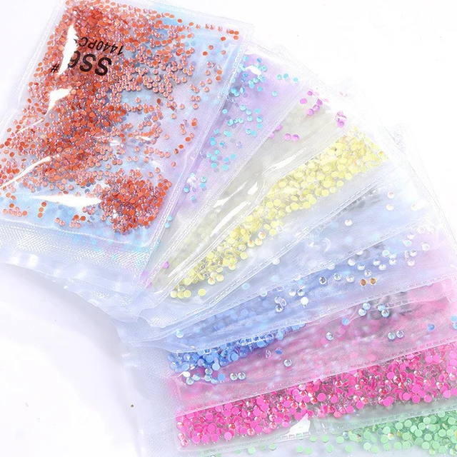 Mixed Sizes And Colors Mermaid Tears Glass Half Pearls Rhinestones For Nail  Art