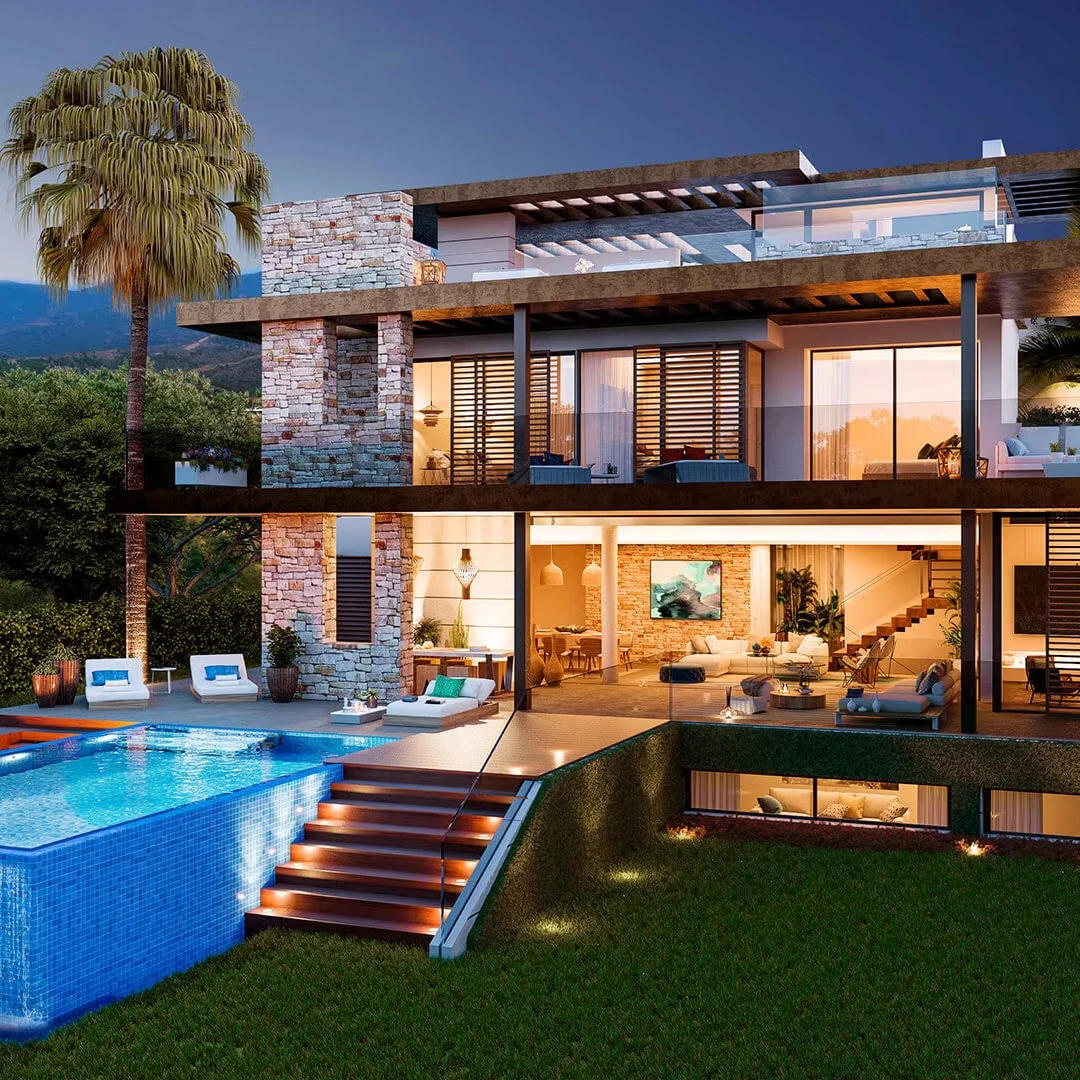 Curated visual reference: Visual Reference: Luxury Concrete Villa Light Steel Villa 4 Level Complete Prefab