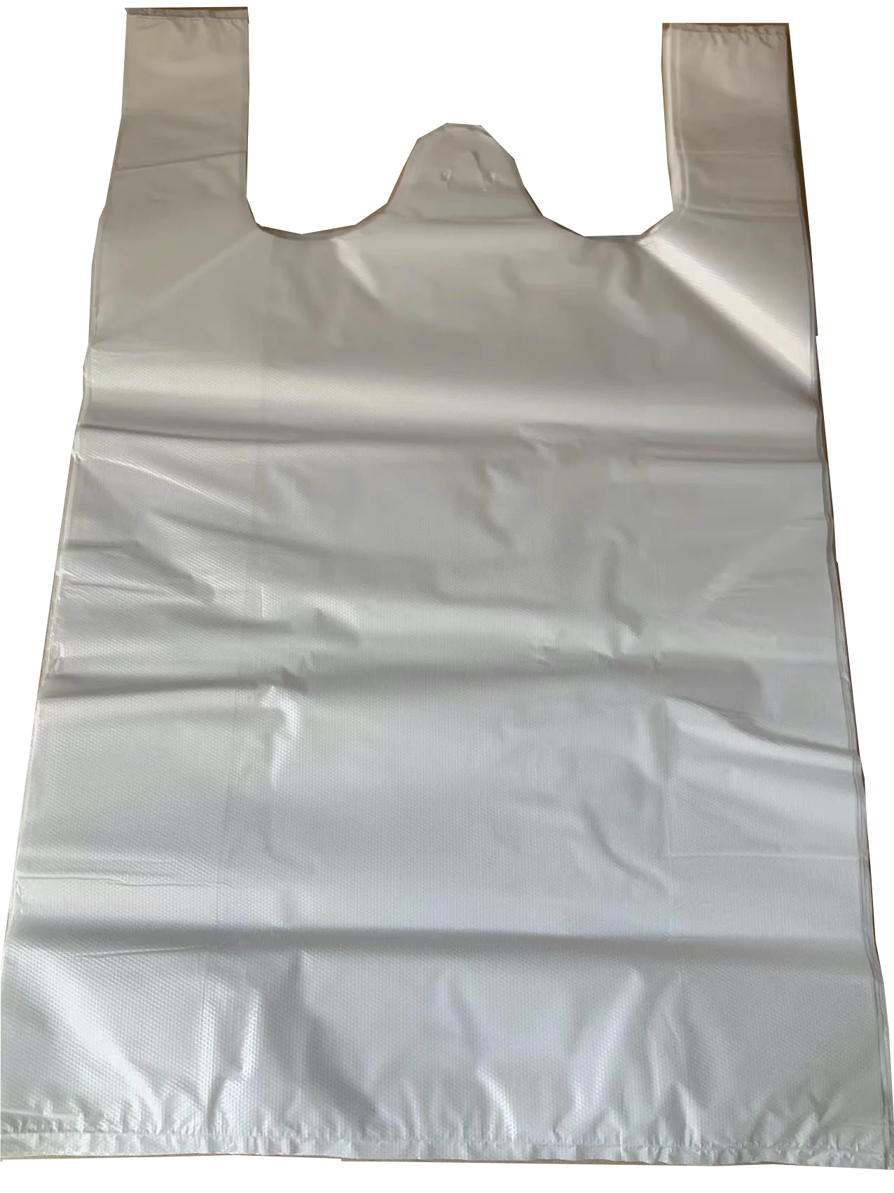 High Quality White Thank You Smile Face Transparent Plastic Vest Handle
