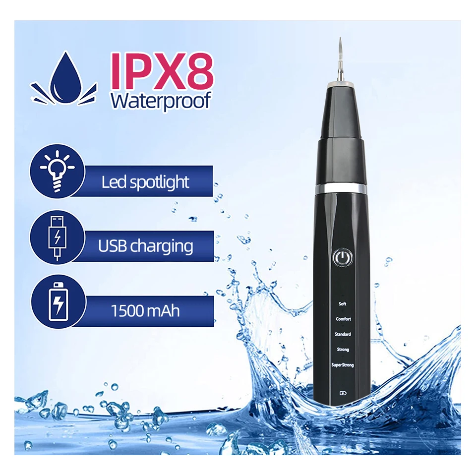 Home Portable Rechargeable Nettoyeur Dentaire Tooth Whitening Kit Tartar Plaque Remover aperçu 4