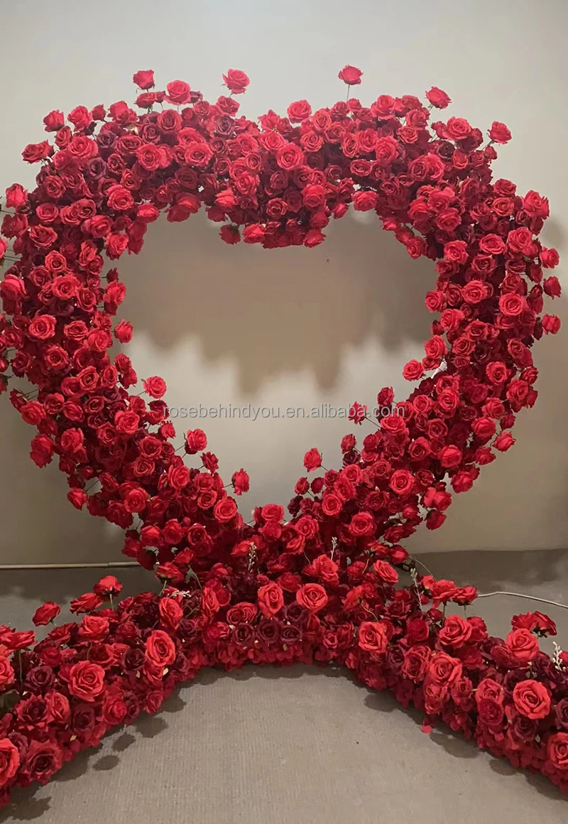 2023 Wedding Proposal Silk Roses Artificial Flowers Red Flower Heart ...