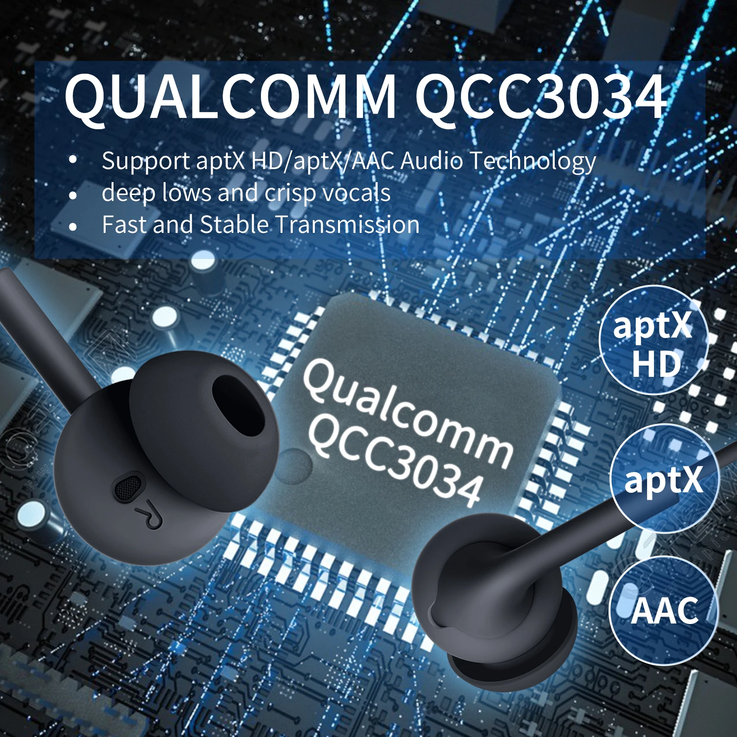 Aac Qualcomm Aptx Hd Earphones Wave Neckband Headphones Cell Phone