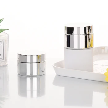 Ru Star Wholesale 5g 10g 15g 20g 30g 50g 60g 100g Electroplate Silver Glass Jar Cosmetic Skincare Cream Glass Jar