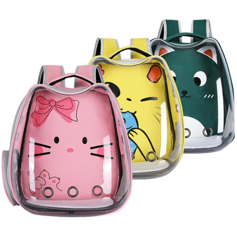 Factory Supply Cat Backpack Large Space Stylish Cat Capsule Transparent Bag High Quality Pets Carrier Portable Bags Kitten