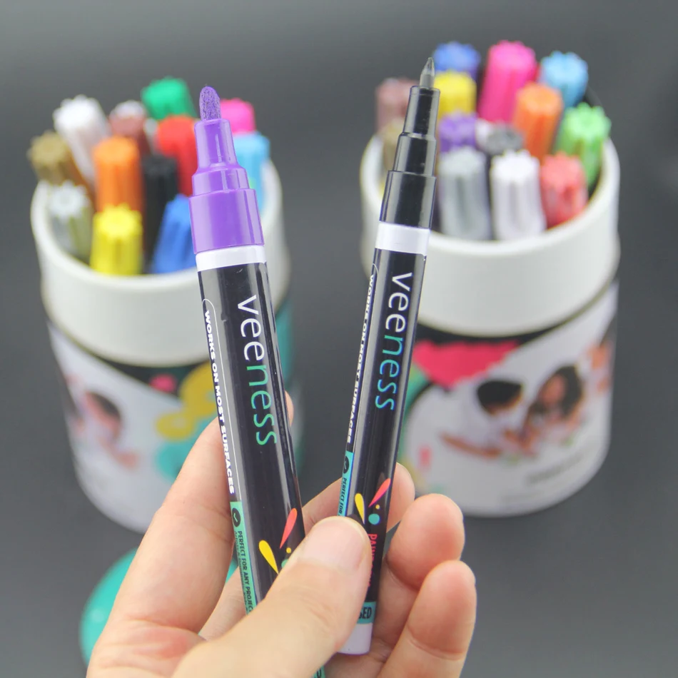 Oem Artist Grade Chalk Finecolour Marker Pen Permanent Paint Fabric