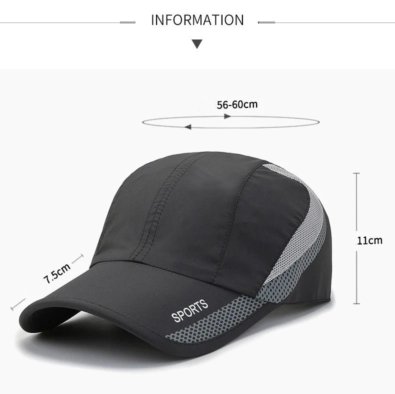 Summer Running Baseball Mesh Hat Adjustable Hat Men Women Outdoor Sport Baseball Mesh Hat Running Visor Quick-drying Cap