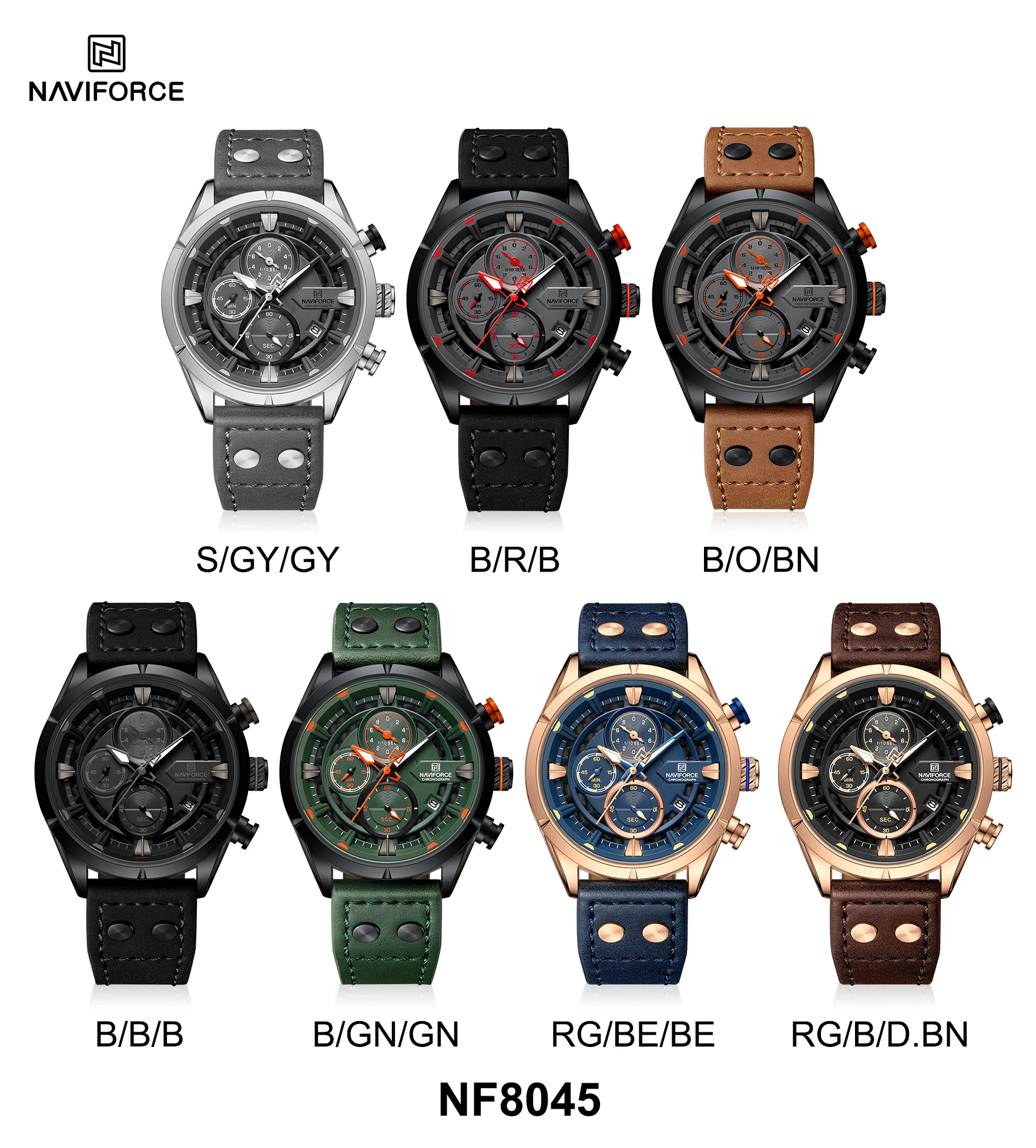 Naviforce NF8045 Luxury Dongguan Man Quartz Watch