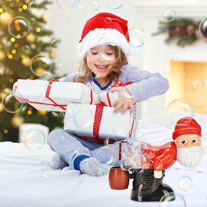 Bubble Blowing Santa Automatic Bubble Machine with Music & Flashing Lights Bubble Blower