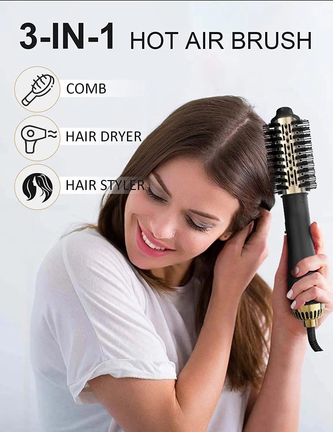 Ulelay 1200w Salon Negative Ion Hot Air Blow Dryer Brush Professional