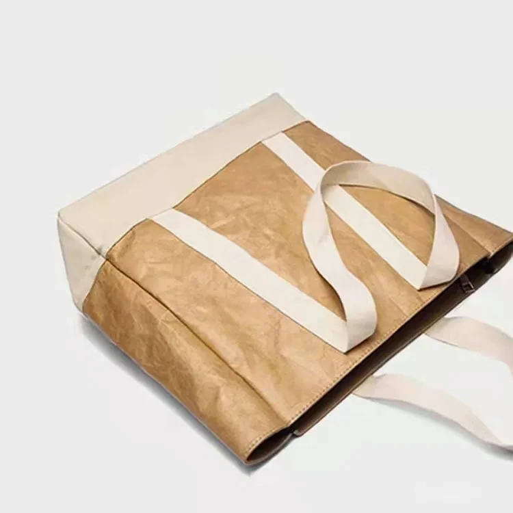 Custom Durable Light Strong Cotton Tyvek Shopping Bags Water-resistant Dupont Canvas Tyvek Tote Bag With Logos