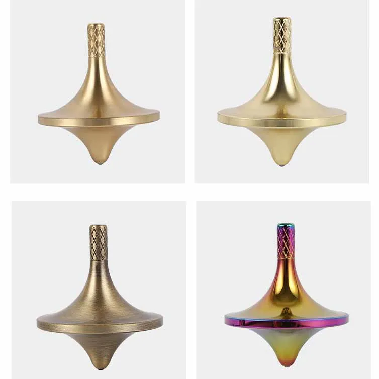 Изысканный латунный вращающийся Топ, превосходный элегантный идеальный баланс, сделанная металлическая кинетическая настольная маленькая игрушка EDC
