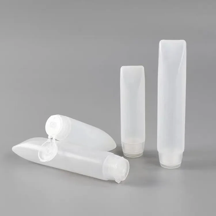 30ml 50ml Cheap Transparent Frosted PE Squeeze Tube Flip Cap for Shampoo Cosmetic Small Plastic Soft Bottles for Travel Set