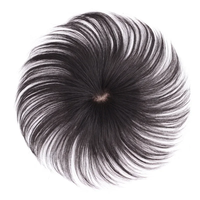 6 Zoll Echthaar-Topper für Frauen, Rosennetz, realistisches Design, gerader Stil, Clip-in-Verlängerung_voghion.com