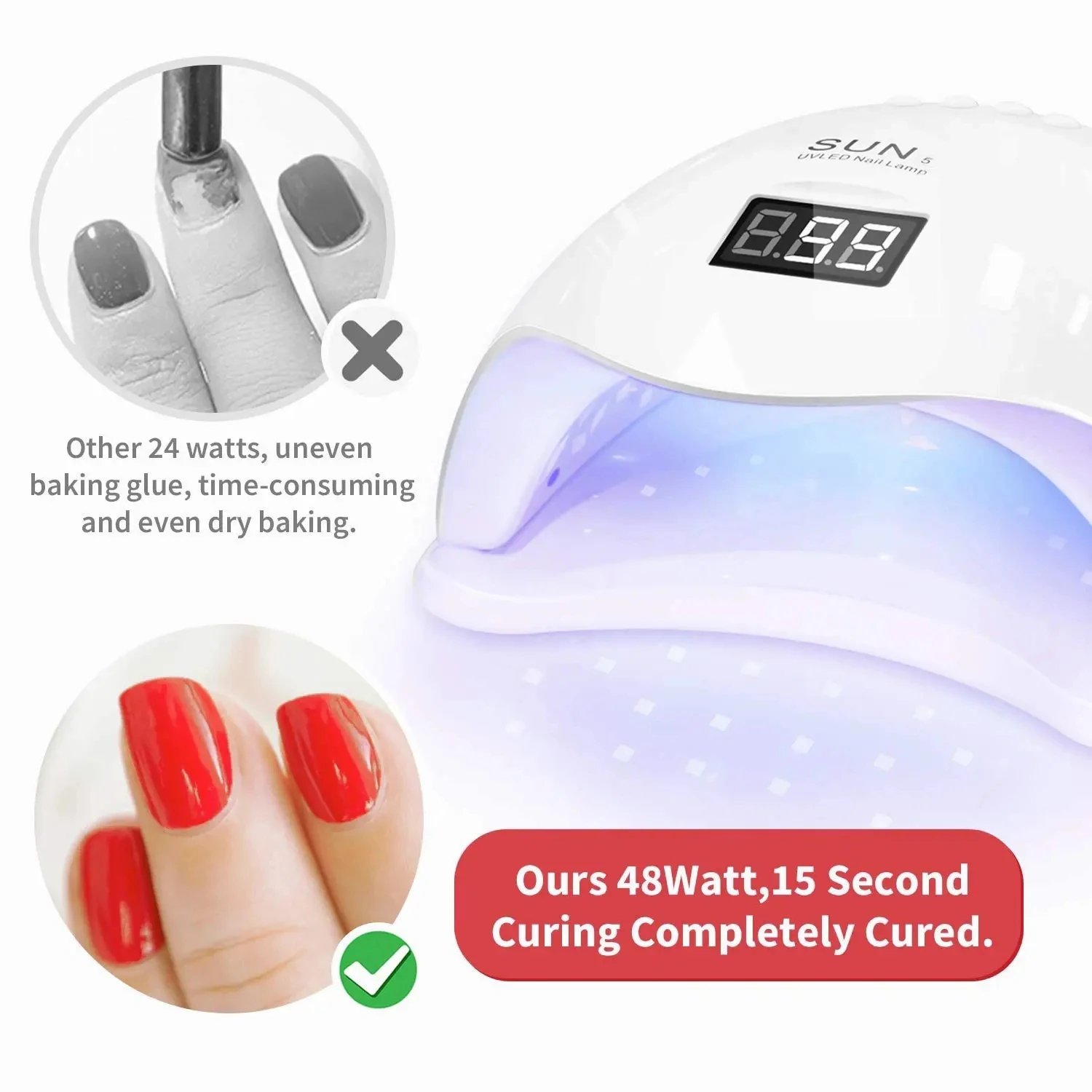 Zyc 48w Professional Rechargeable Cordless Art Gel Nail Lamp Uv Led