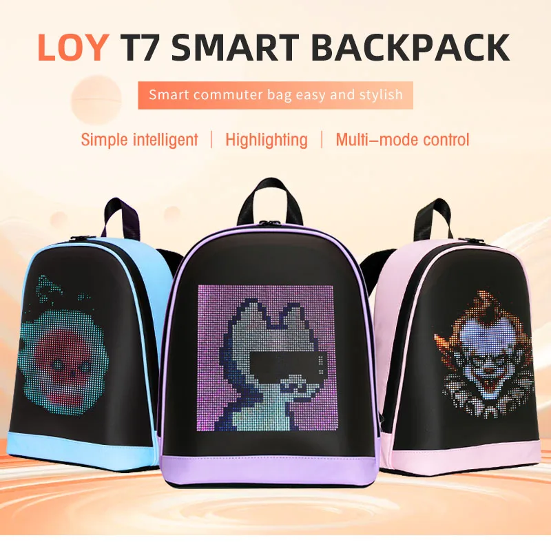 2025 LED Programmable Led Screen Backpack Unisex Digital Bookbag Waterproof Features  Bags for Men Women Carry-On Led Backpack