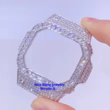 Hip Hop Sterling Silver Bezel Iced Out Sport Watch DW5600 Moissanite Watch