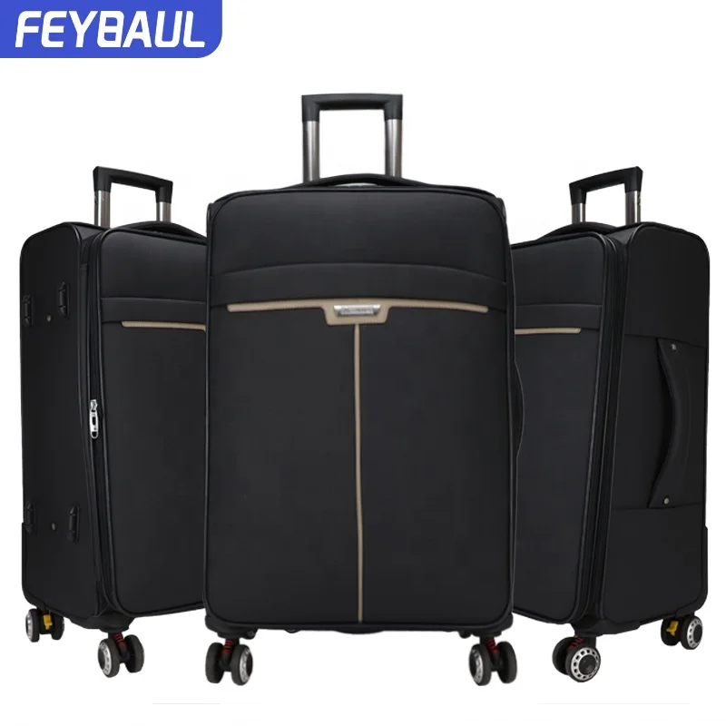 Fashionable fabric luggage set trolley suitcase travelling bags luggage trolley
