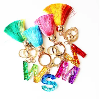 Glitter A To Z 26 Alphabet Keyring Blue 26 Letter Keychain Crystal Resin Letter Keyring Girls – Buy The Best Products In The Online Store - Foto 3