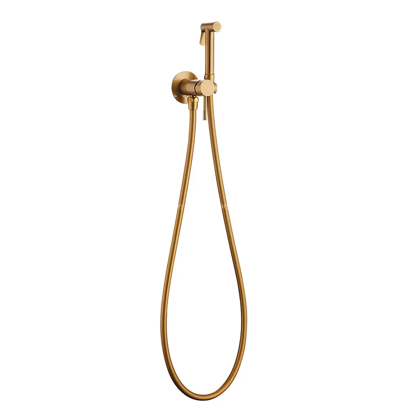In 2025, the Classic Style Spray Gun Round-carved Handle-brushed Gold Washing Shower System Set Was Sold Well.