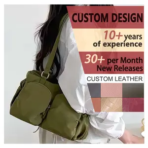 Guangzhou New Fashion Women Korean Female Nylon Shoulder Bags Professional Ladies Boston Bag