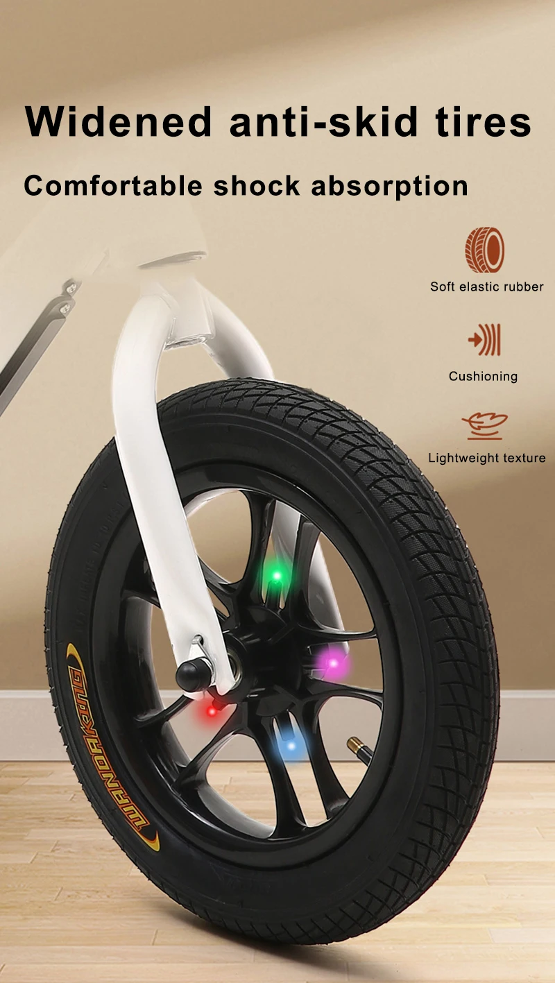 Colorful 12\" Alloy Frame Wheel with Oxidation Carbon Wheelset Stabilisers Child's Magnetic Balance Bike Ordinary Pedal for Kids