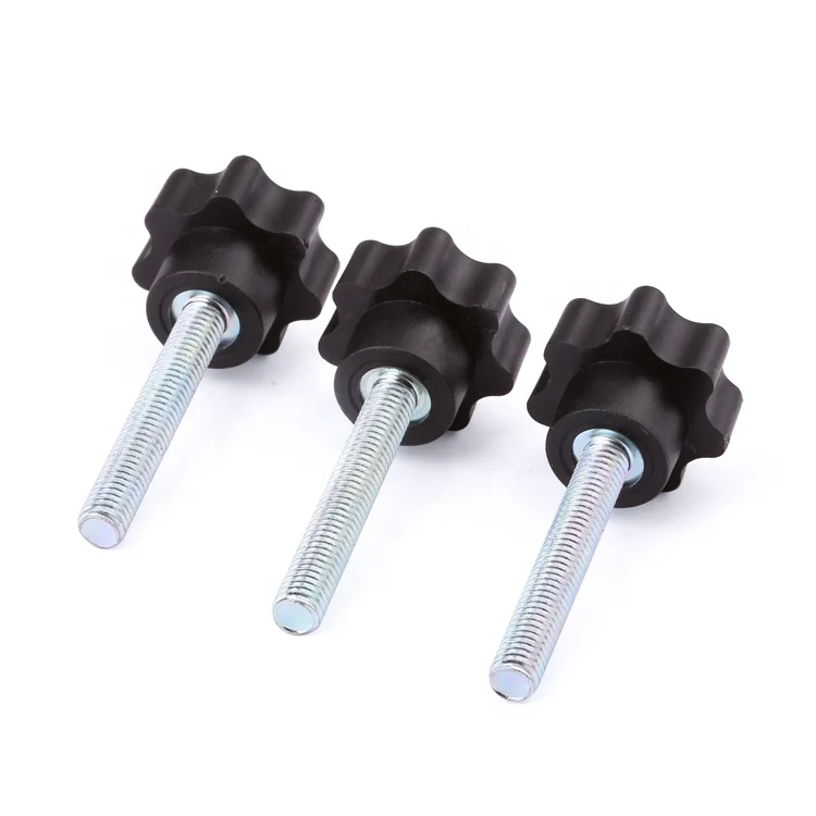 Plum blossom handle bolt black plastic head five pointed star handle screw M3-M8 machine screw