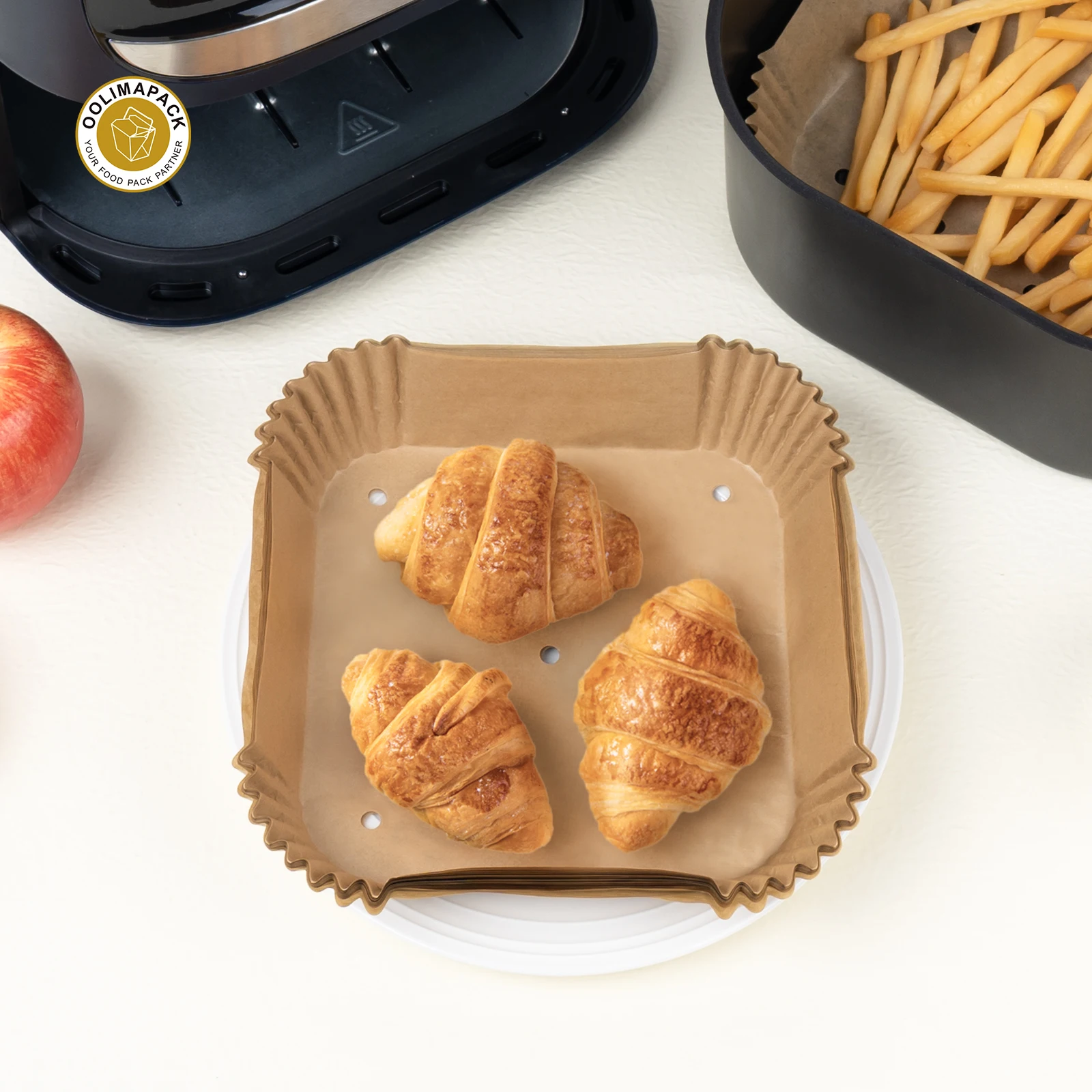OOLIMA Disposable Round Air Fryer Parchment Paper Silicone Liners Without Holes Parchment Paper Liners