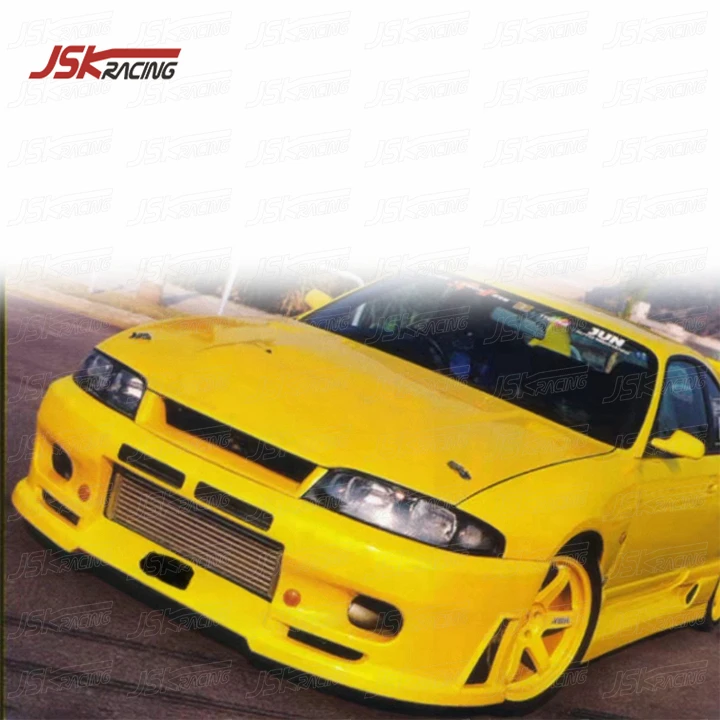 JUN STYLE GLASS FIBER FRONT BUMPER for 1995-1998 NISSAN R33 GTS ...