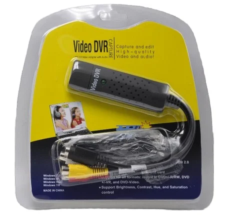 EasyCAP USB2.0 Audio-Video Capture Adapter Stereo Audio Video AV DV Supported on Win XP/7/Vista 32 CE Certified RCA Output