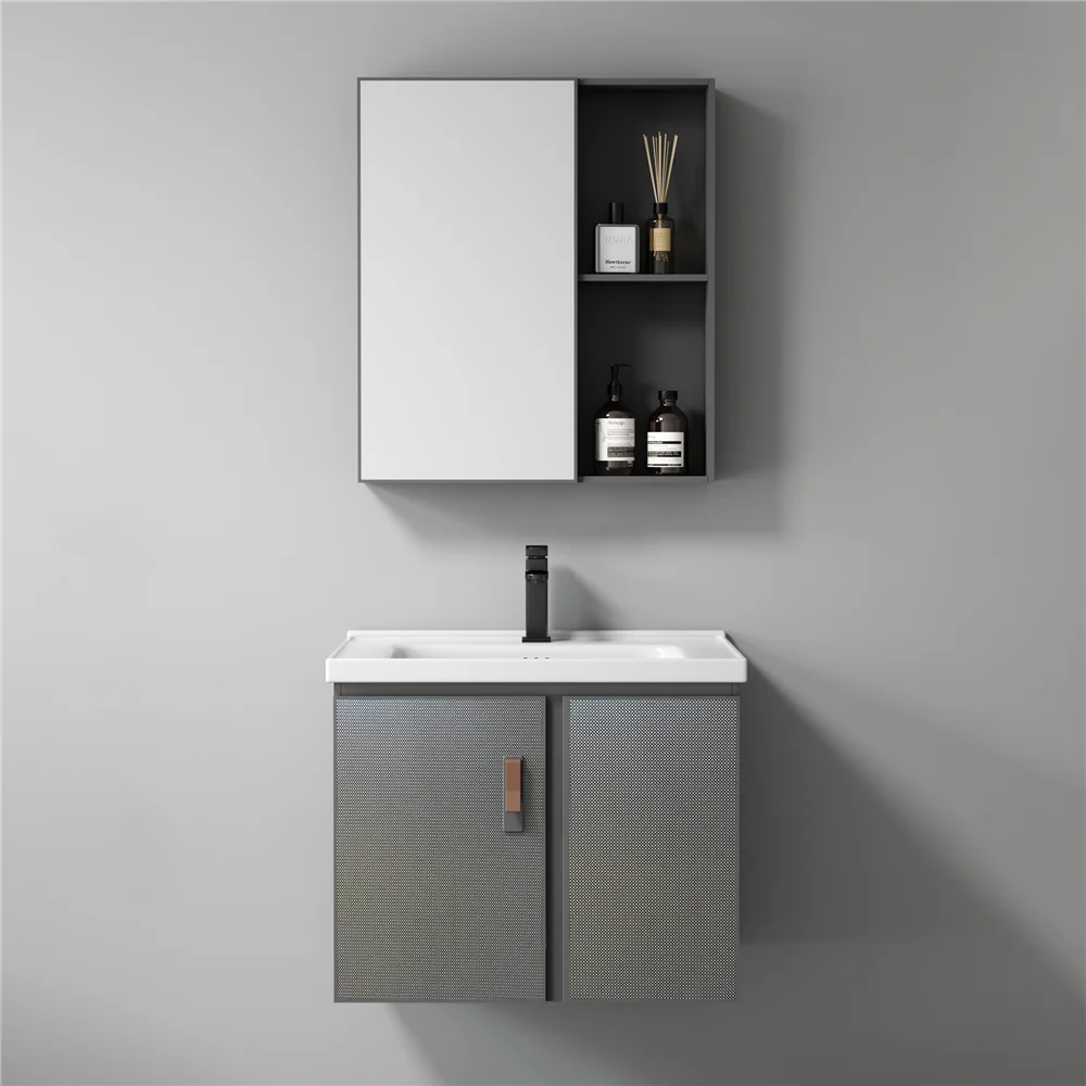 Factory custom wall-mounted bathroom furniture vanity sink wall hung bathroom cabinet set supplier